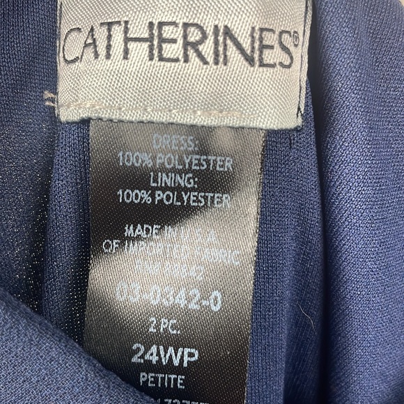 CATHERINES Masquerade Beaded Blue Sleeveless Maxi Gown size 24WP - Picture 8 of 8